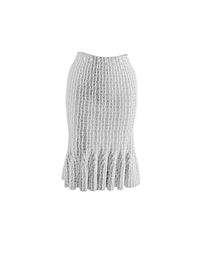 Wool mermaid short skirt - White