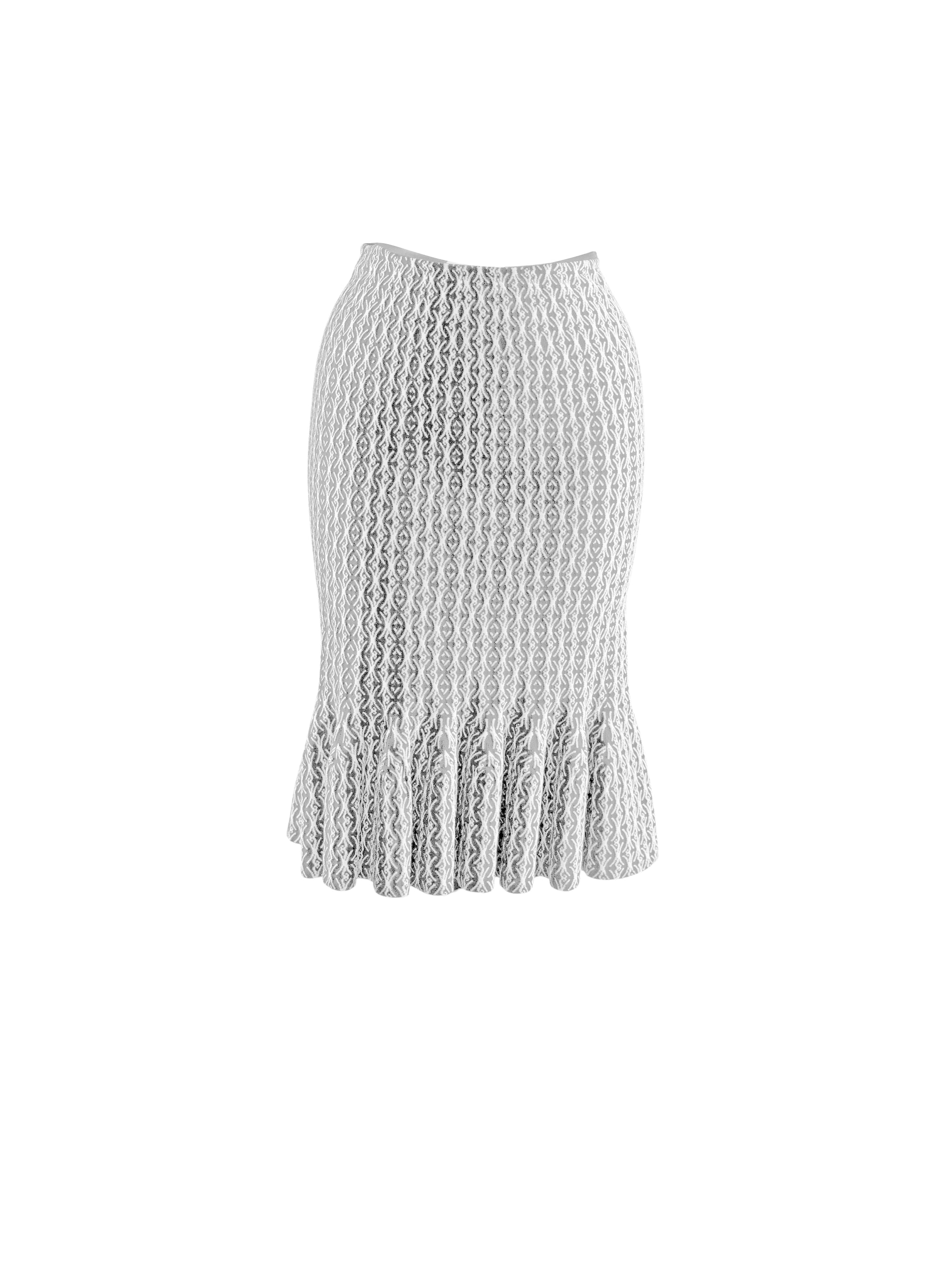Wool mermaid short skirt - White