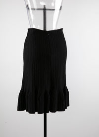 Wool mermaid short skirt - Black intense