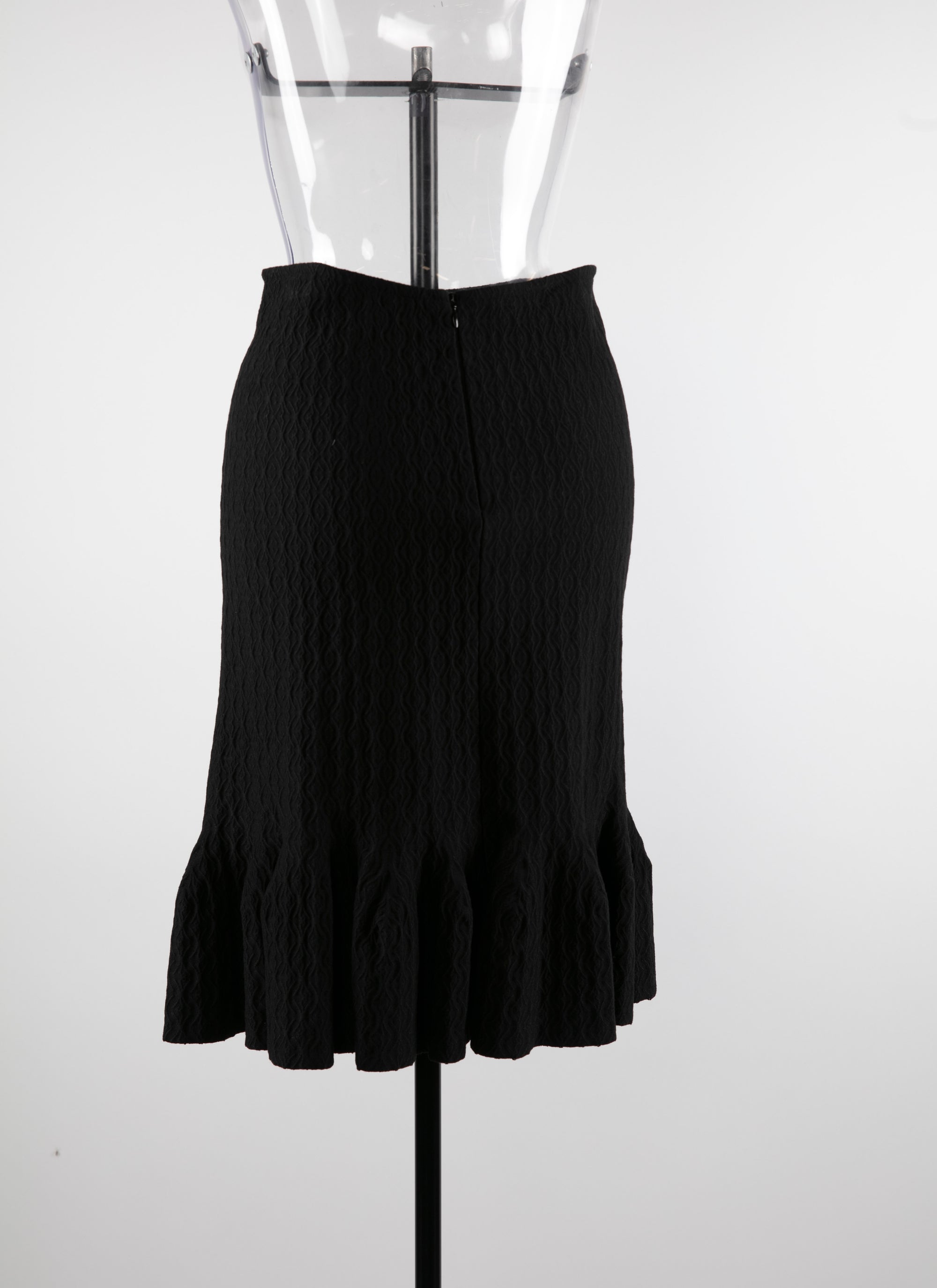 Wool mermaid short skirt - Black intense