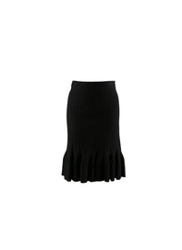 Wool mermaid short skirt - Black intense