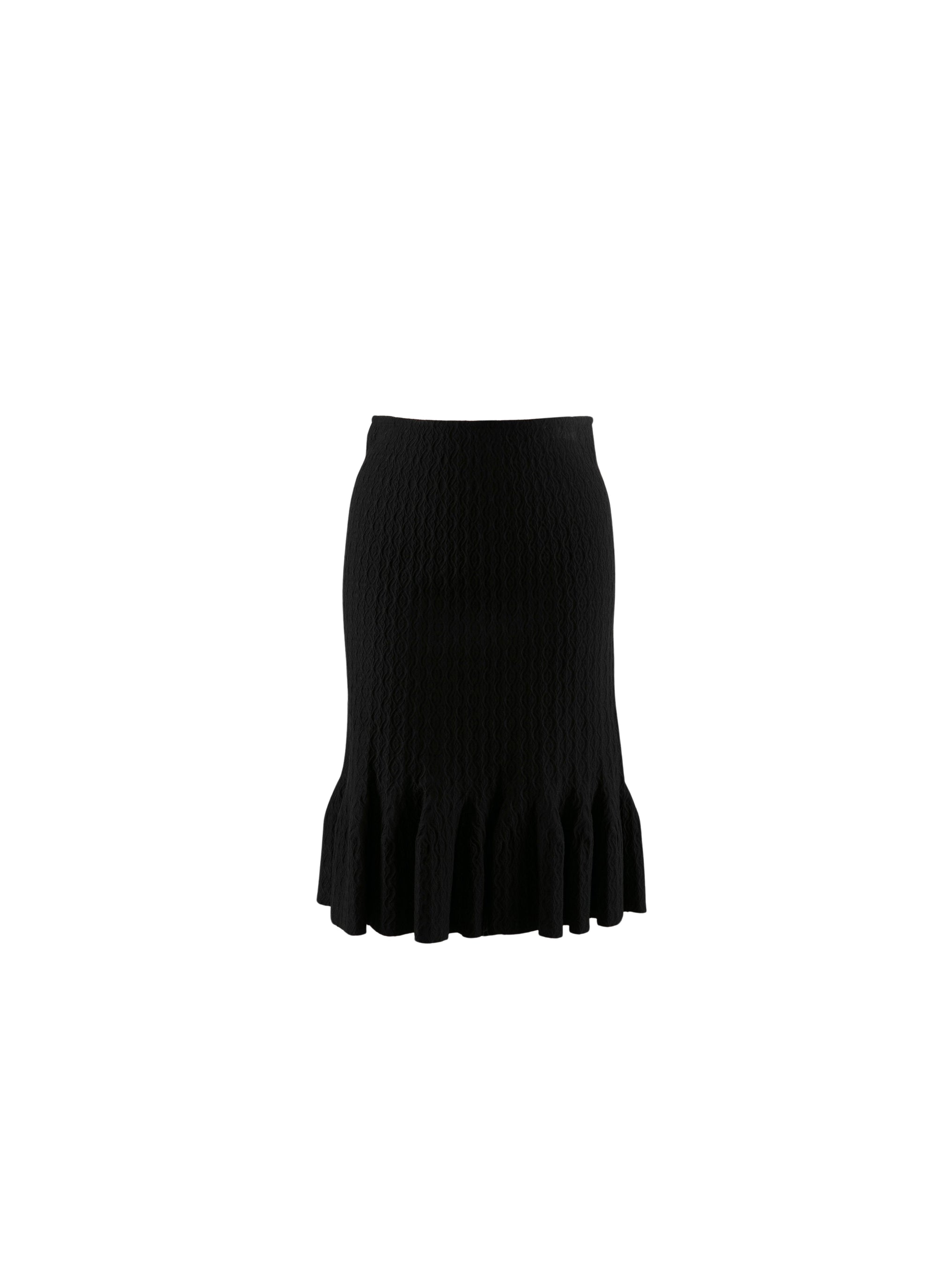 Wool mermaid short skirt - Black intense
