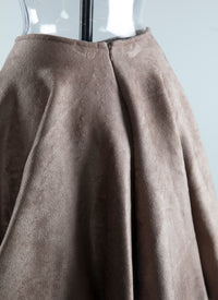 Plain velvet mini skater skirt - Flesh