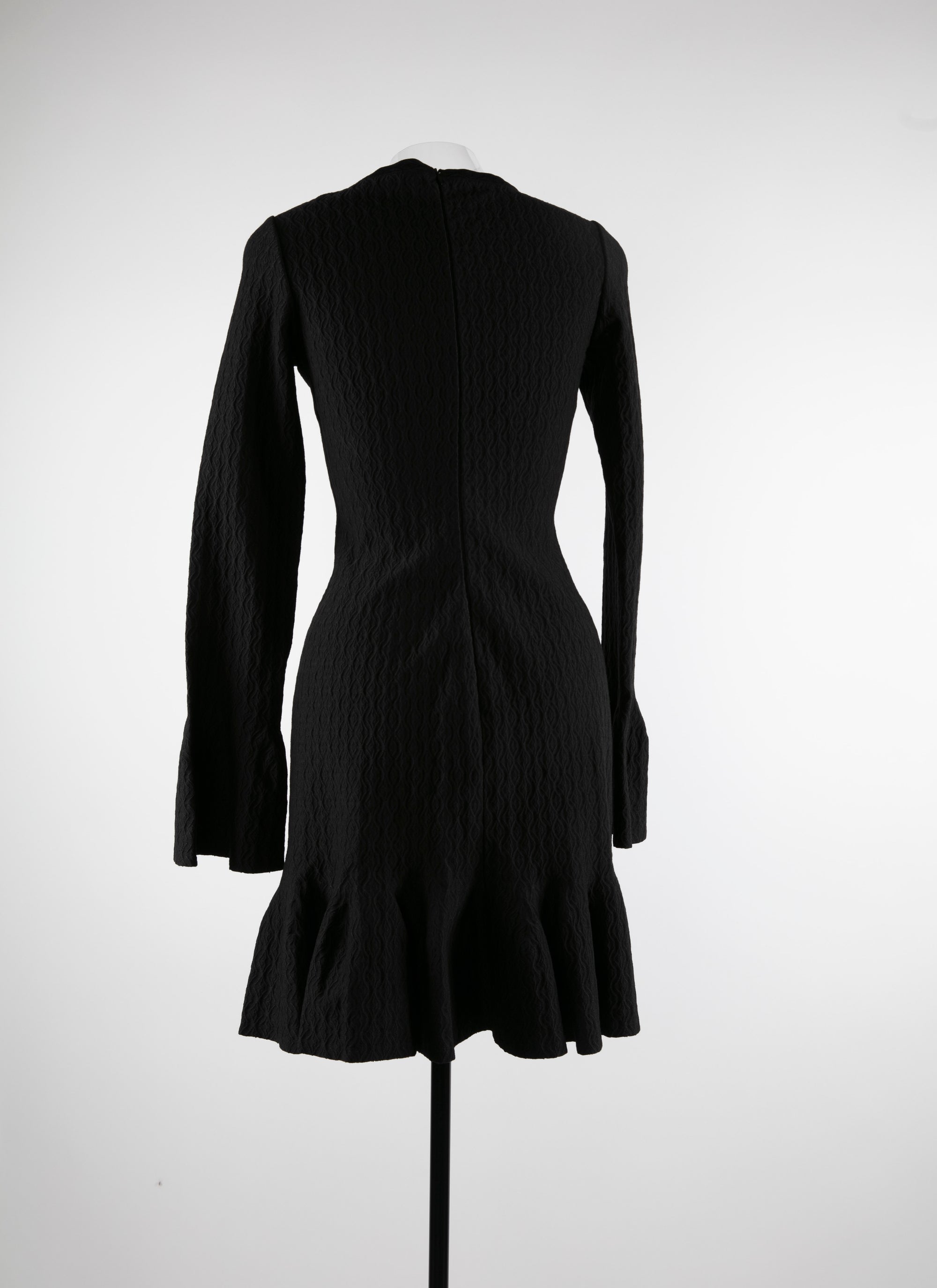 Long-sleeved wool dress - Black intense