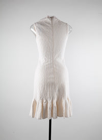 Sleeveless wool Segovie dress - White