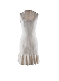 Sleeveless wool Segovie dress - White