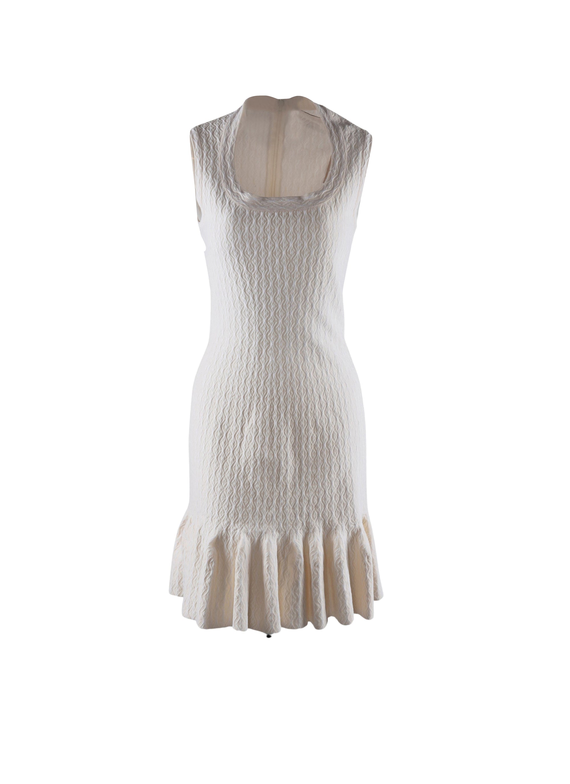 Sleeveless wool Segovie dress - White