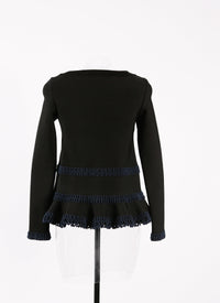 Frise long sleeve tunic - Black & Navy