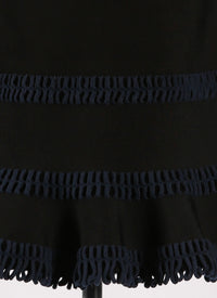 Frise long sleeve tunic - Black & Navy