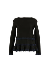 Frise long sleeve tunic - Black & Navy