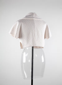 Wool Segovie short-sleeved bolero - White