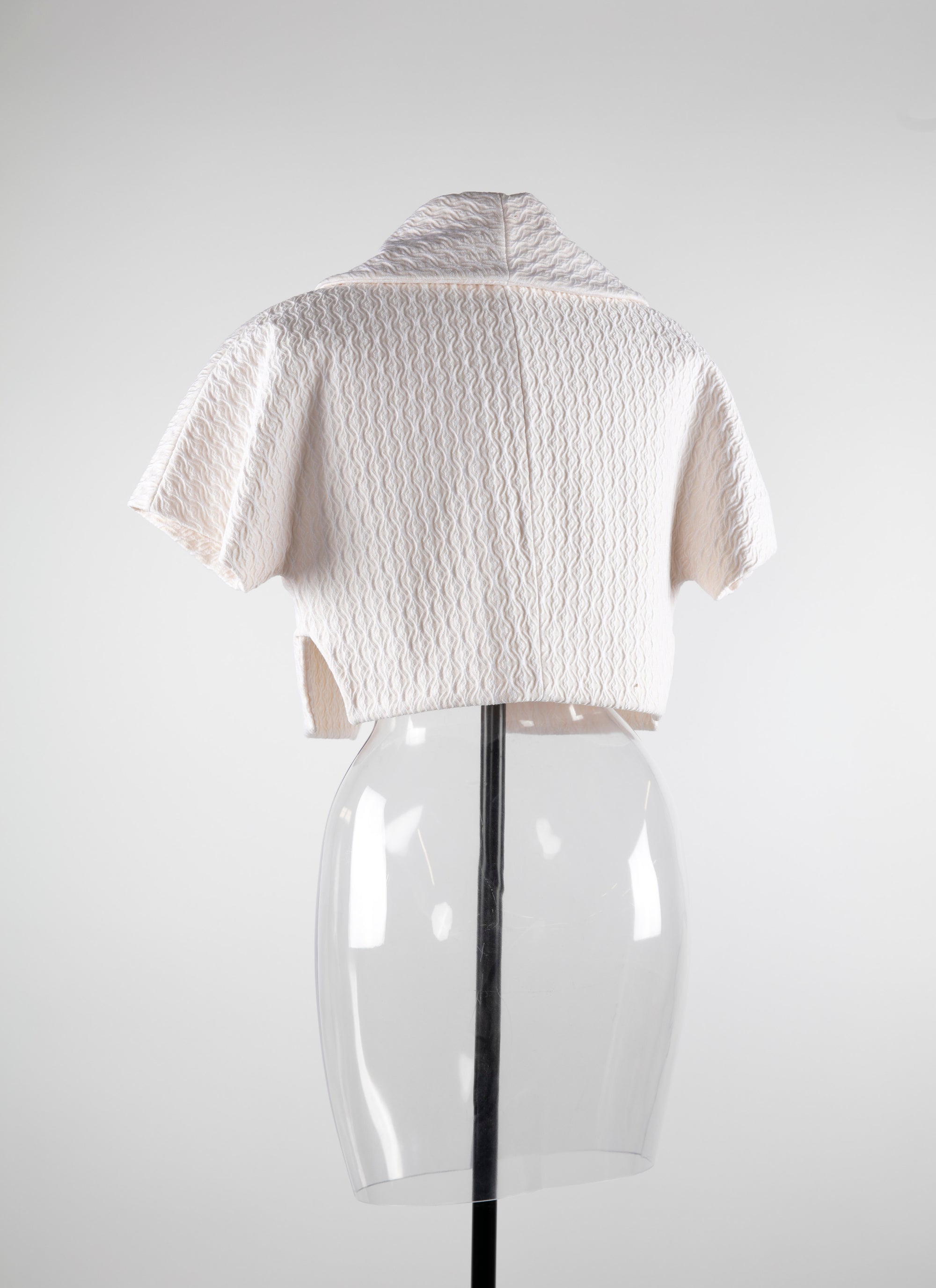 Wool Segovie short-sleeved bolero - White