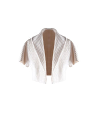 Wool Segovie short-sleeved bolero - White
