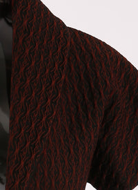 Wool Segovie short-sleeved bolero - Black & Cherry