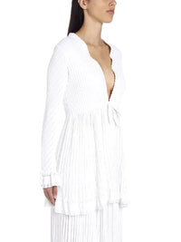 Mesh Falbalas long sleeve cardigan - Scarlet