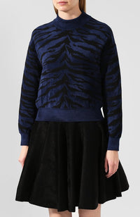 Pull court Zebra en maille - Noir & Nude