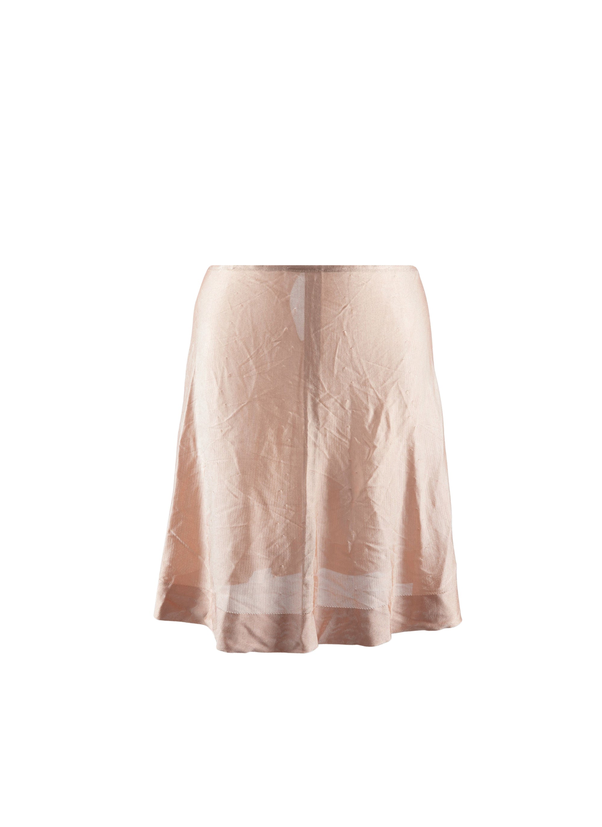 Sheer plain short skirt - Nude