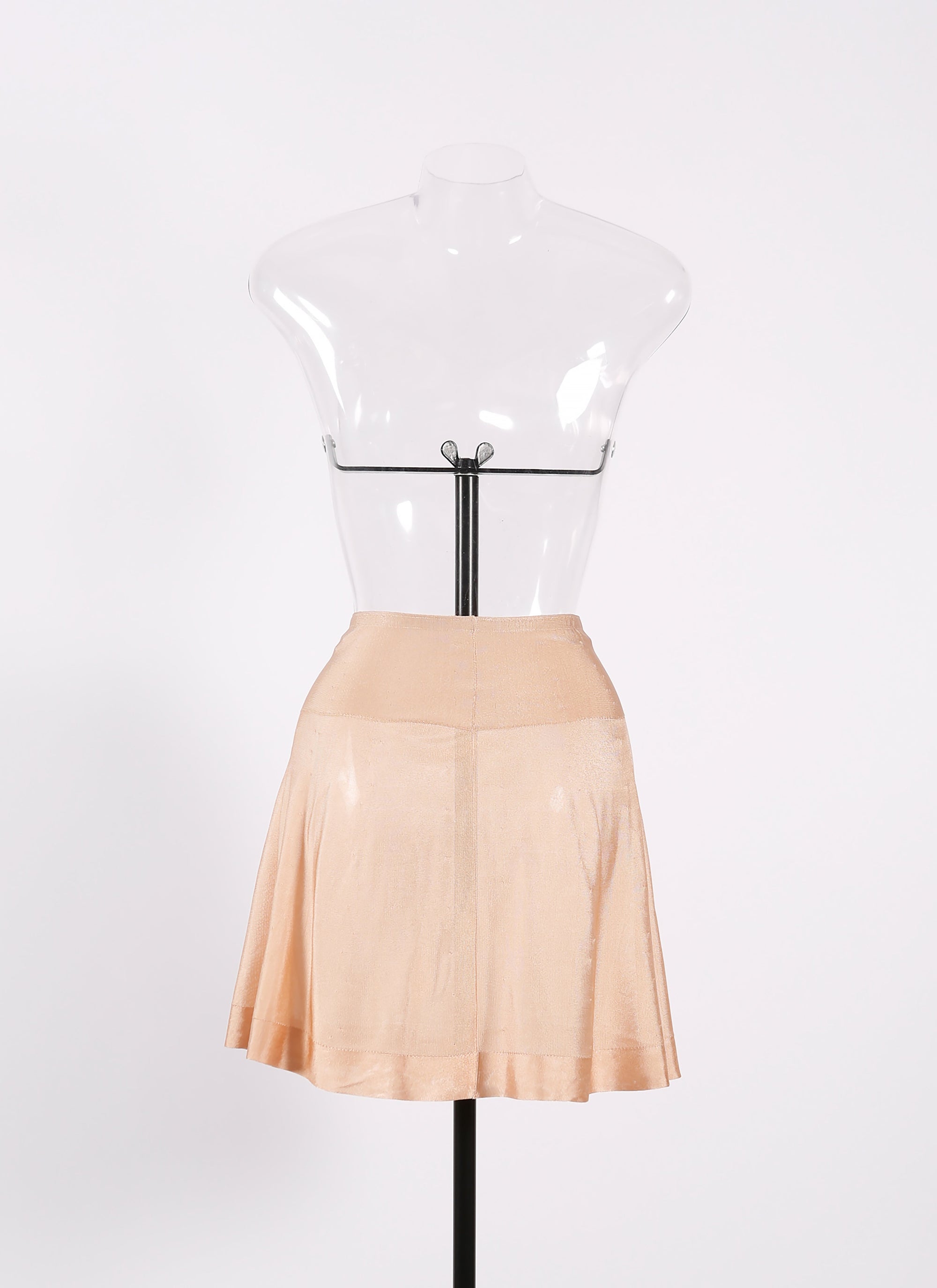 Sheer plain short skirt - Skin