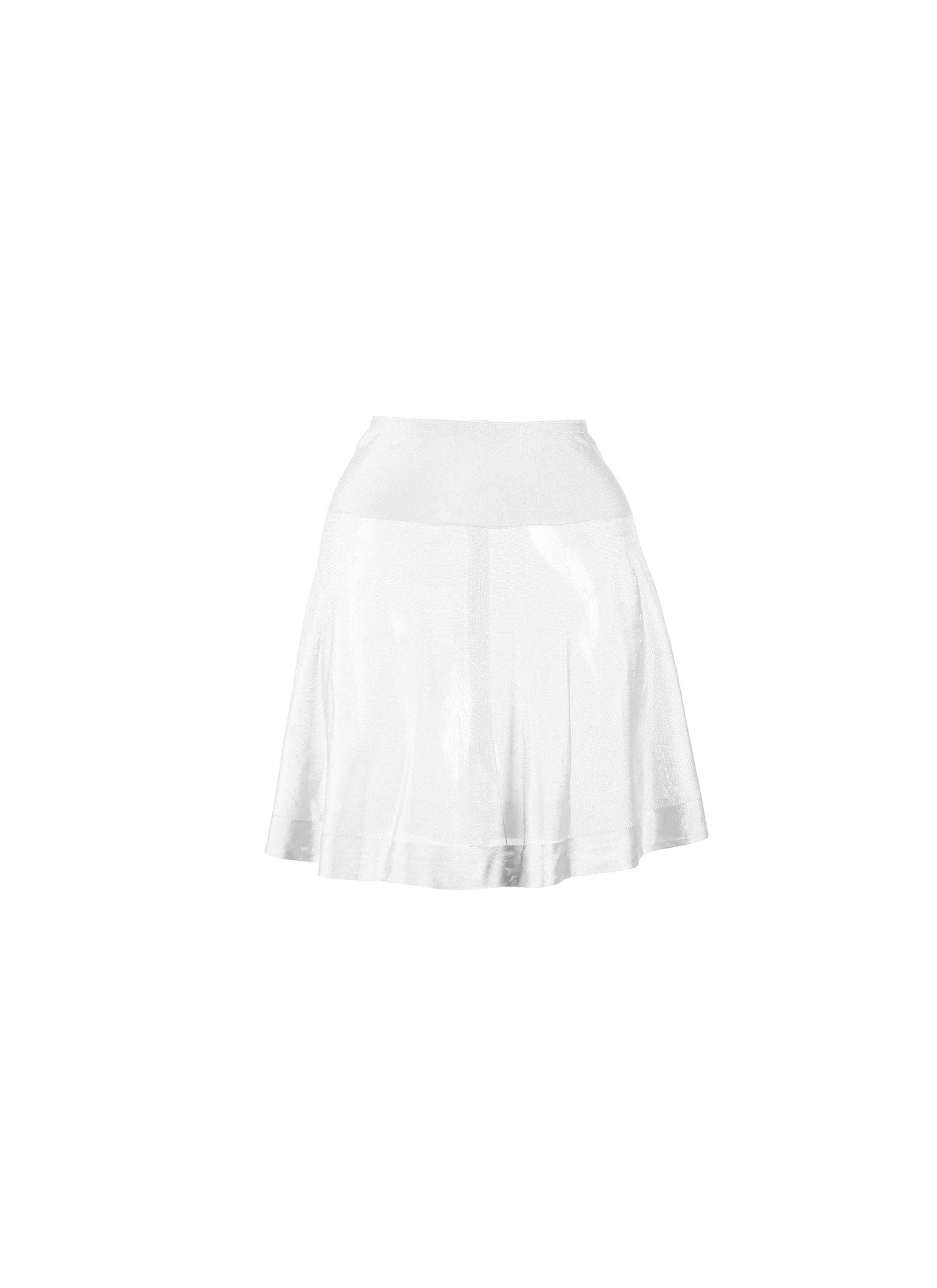 Fond de jupe courte unie transparente - Blanc Optique