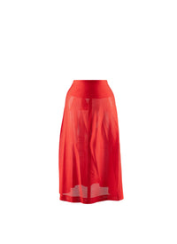 Fond de jupe longue en maille unie transparente - Rouge Chair