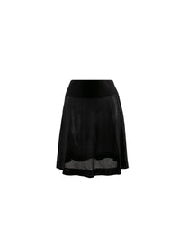 Fond de jupe mi-longue unie avec détails - Noir intense