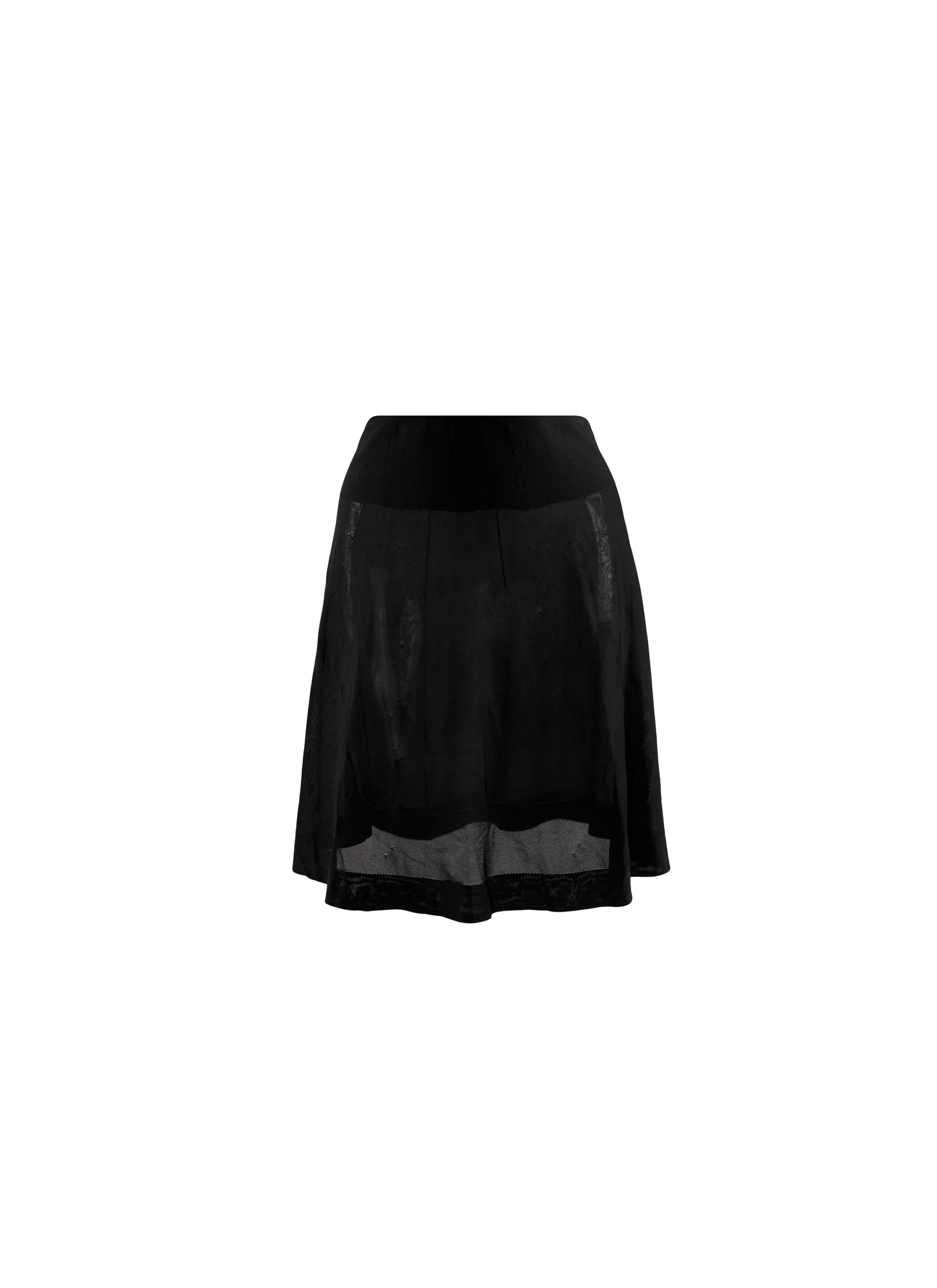 Fond de jupe mi-longue unie avec détails - Noir intense