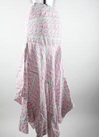 Printed asymmetric long skirt - Brown