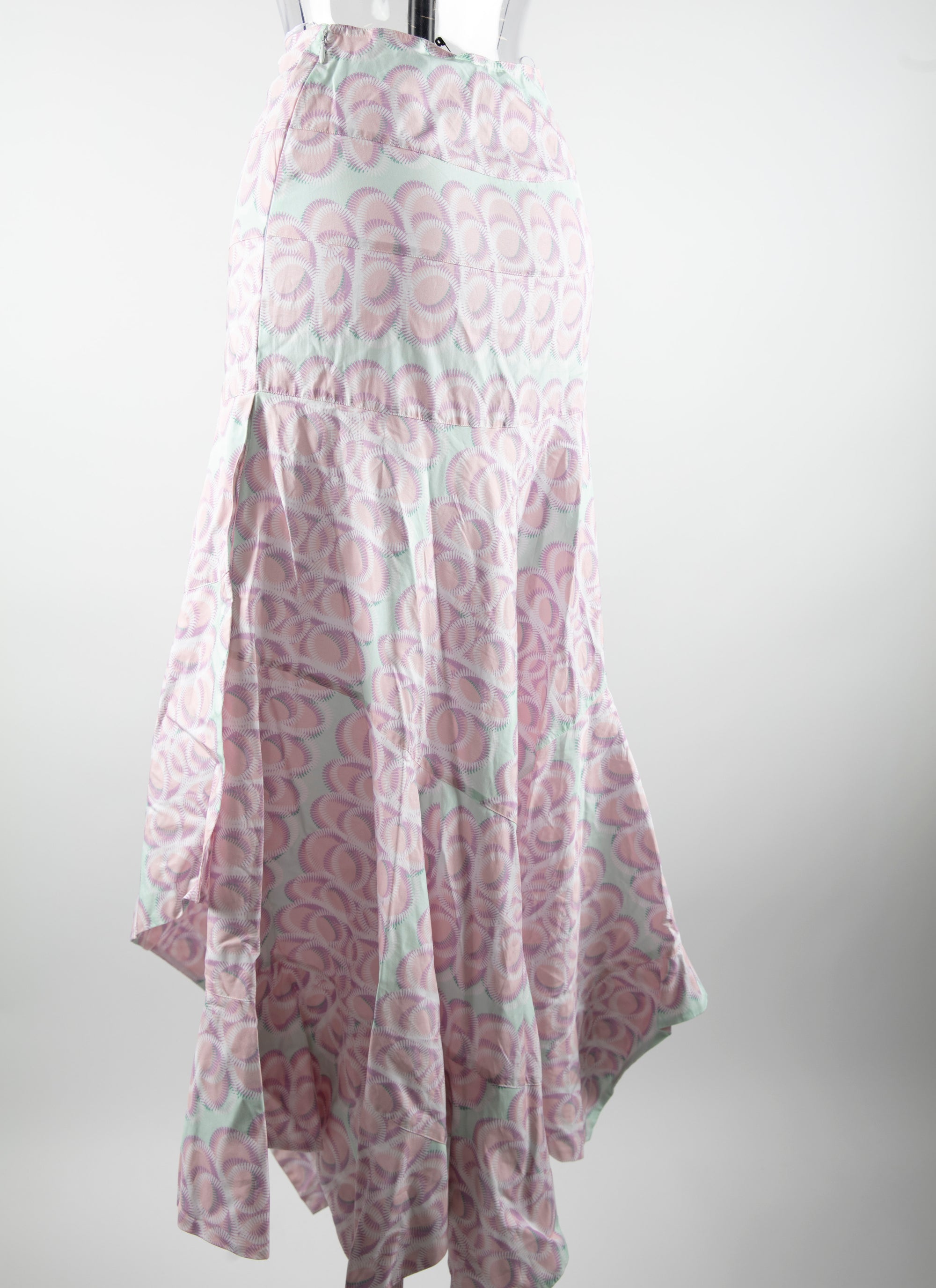 Printed asymmetric long skirt - Brown