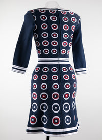 Atomic knitted 3/4 sleeve dress - Multicolour blue