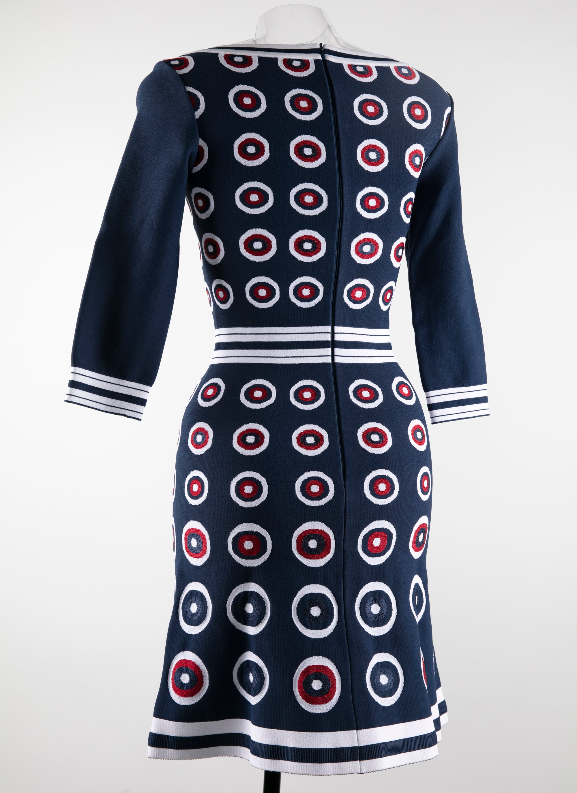 Atomic knitted 3/4 sleeve dress - Multicolour blue