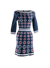 Atomic knitted 3/4 sleeve dress - Multicolour blue