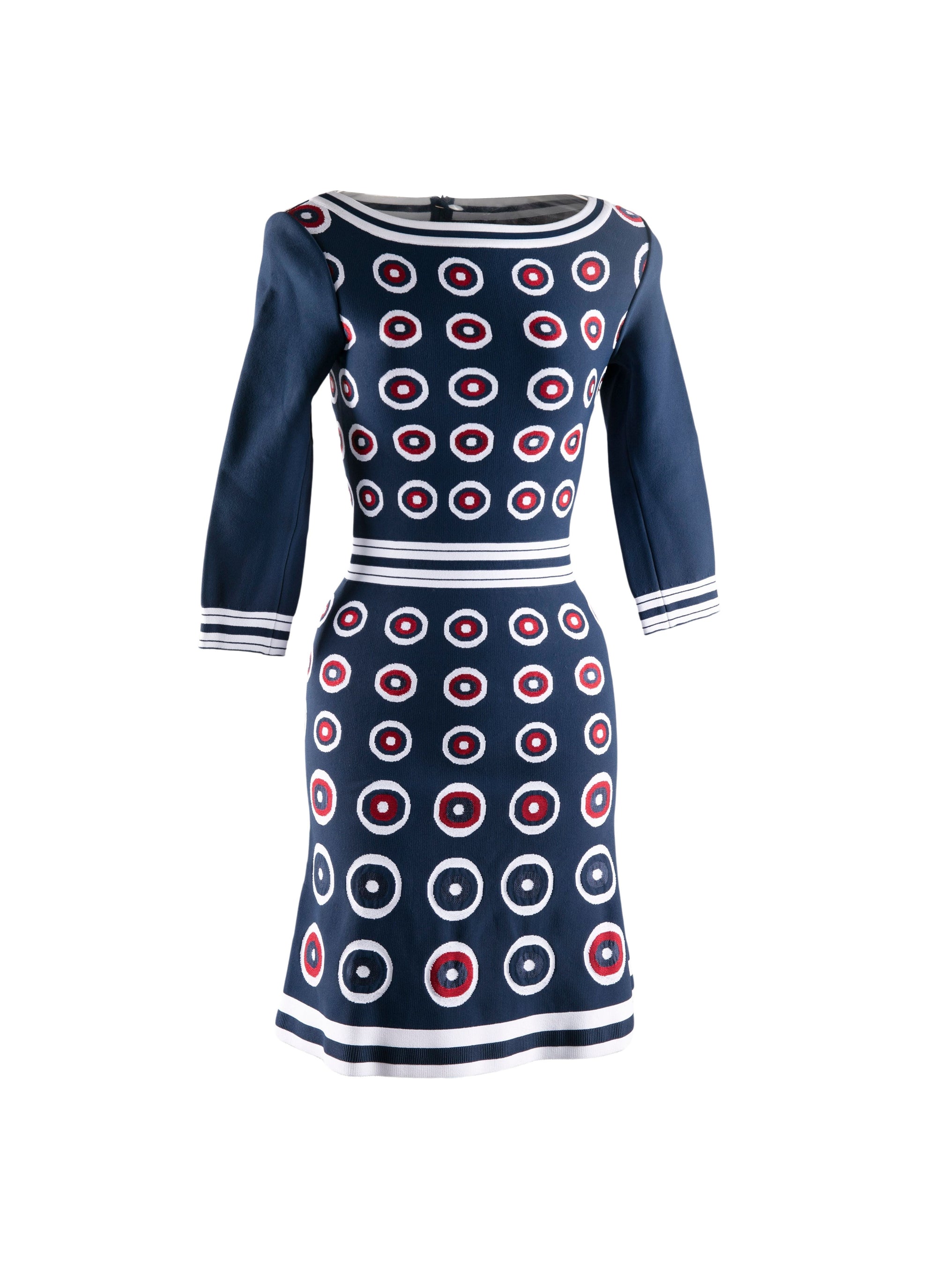 Atomic knitted 3/4 sleeve dress - Multicolour blue