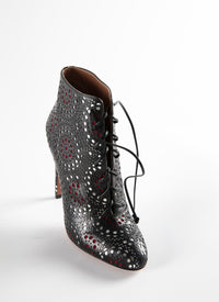 Leather platform boots - Black & Brown
