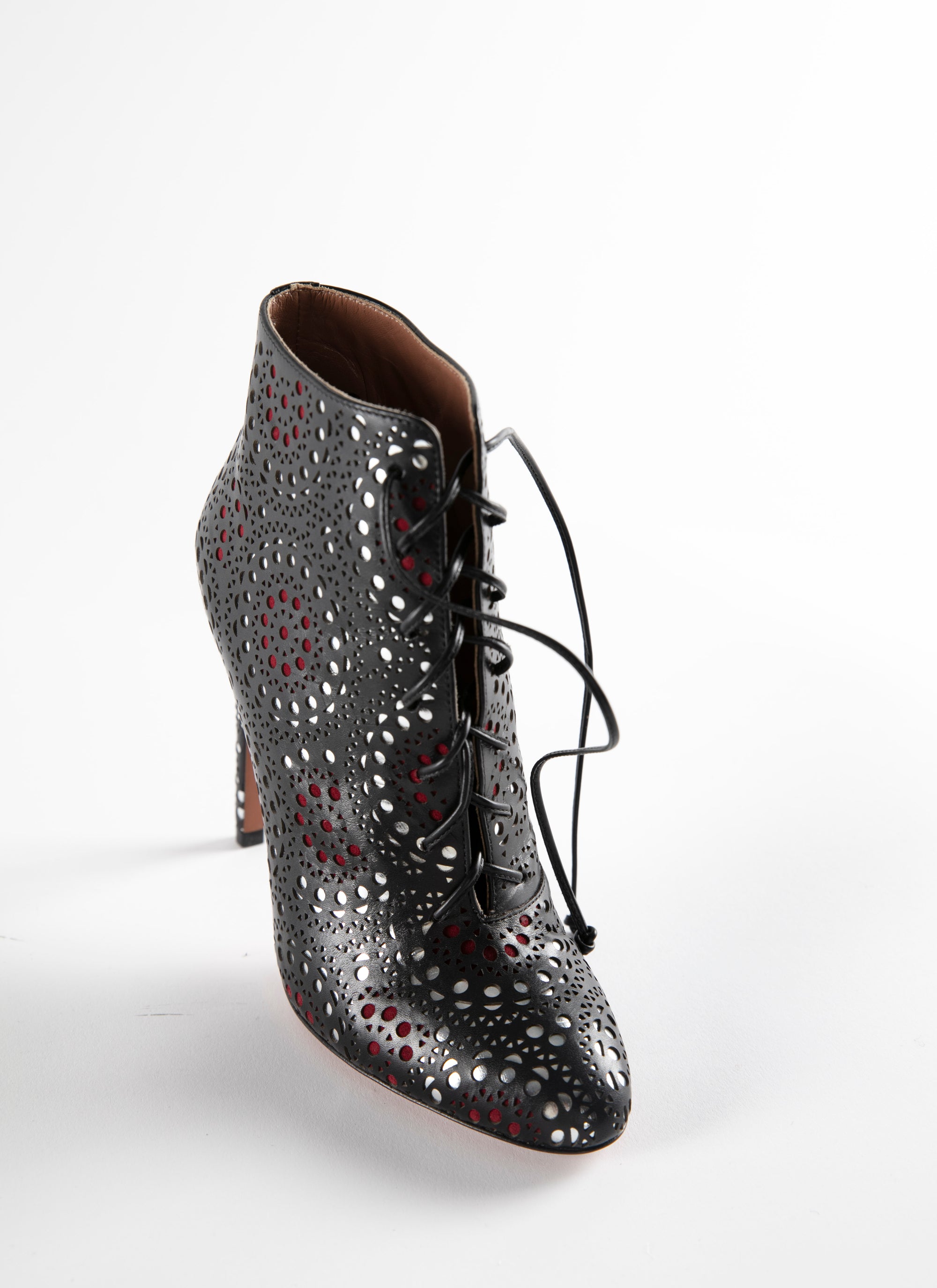 Leather platform boots - Black & Brown