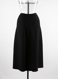 Wool midi skirt with contrasting pattern - Black & Red