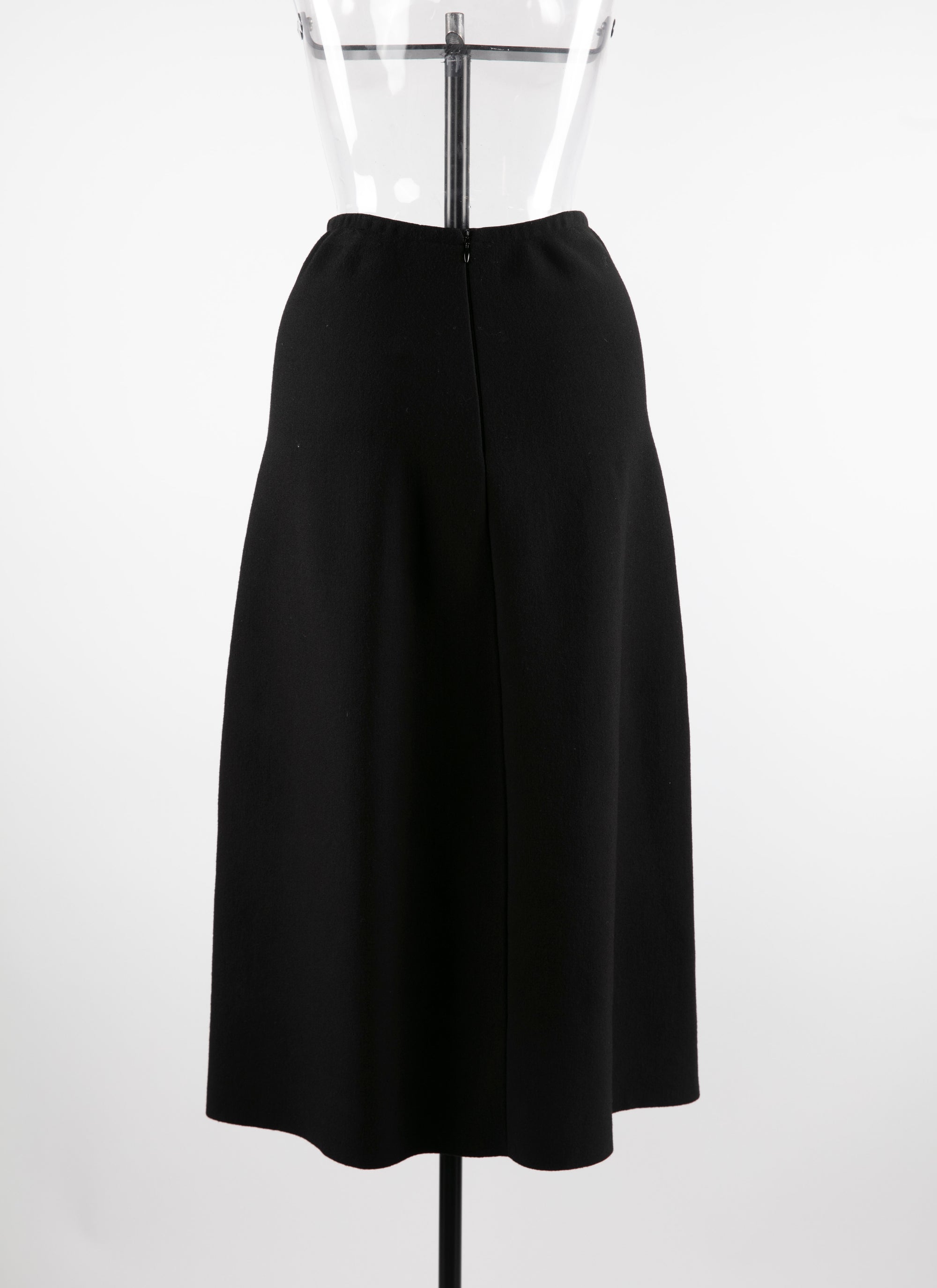 Wool midi skirt with contrasting pattern - Black & Red