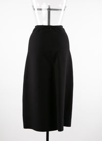 Wool midi skirt with contrasting pattern - Black & White
