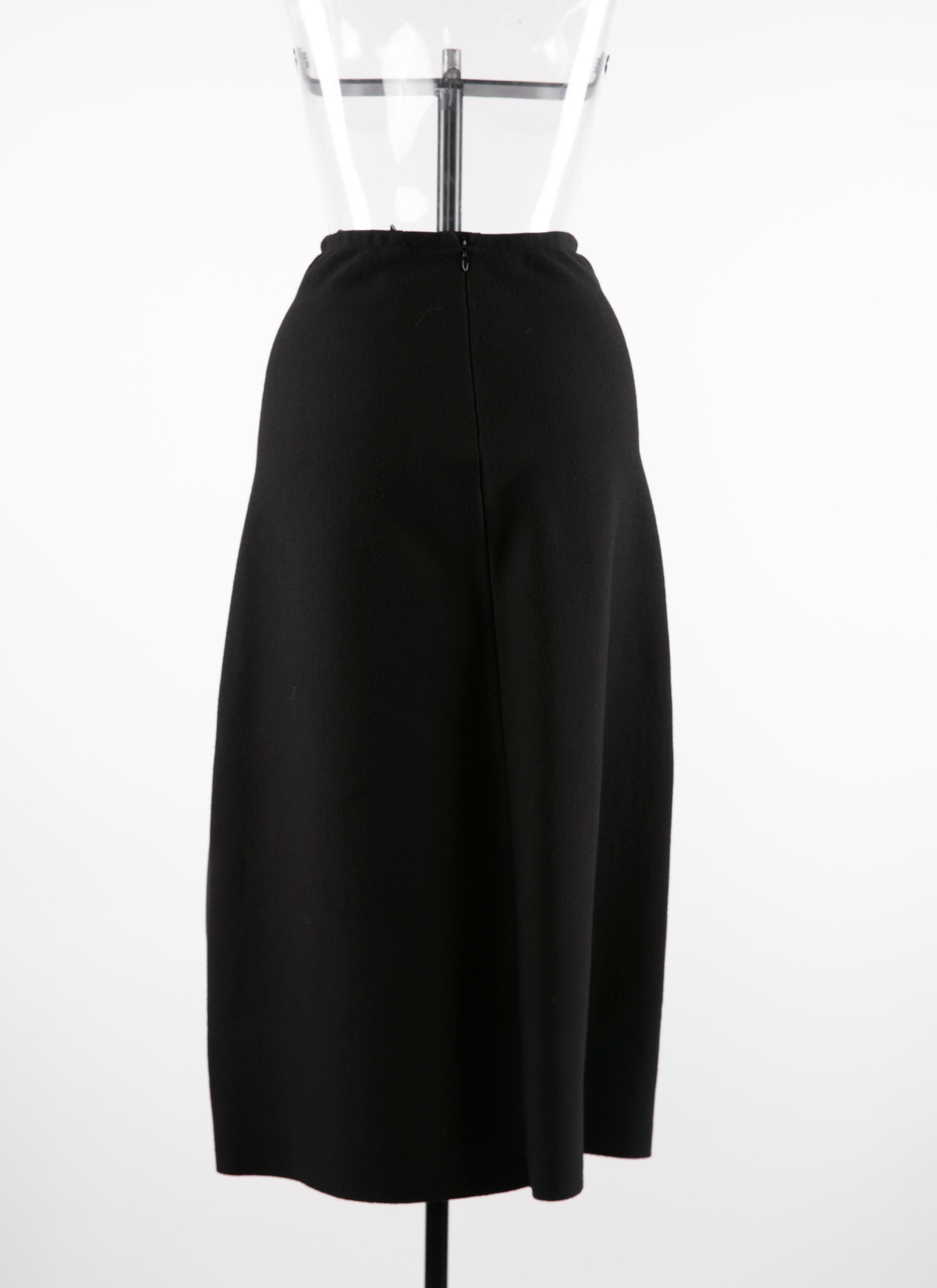 Wool midi skirt with contrasting pattern - Black & White