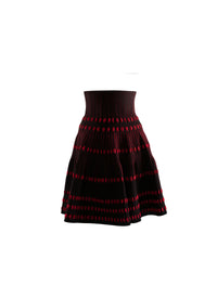 Short contrasting skirt with marked waist - Black & Red