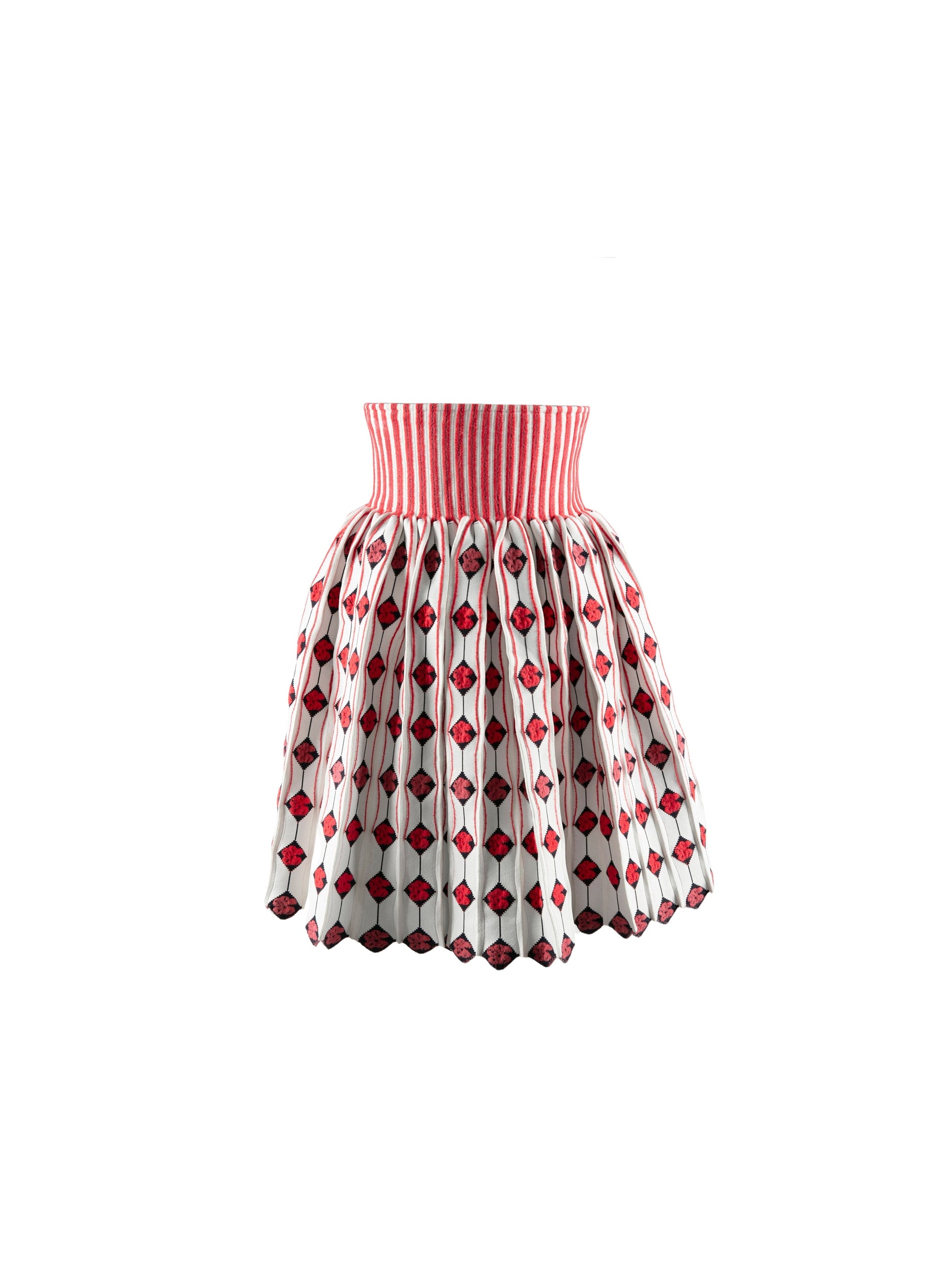 Jupe courte à motif avec taille contrastée - Multicolor