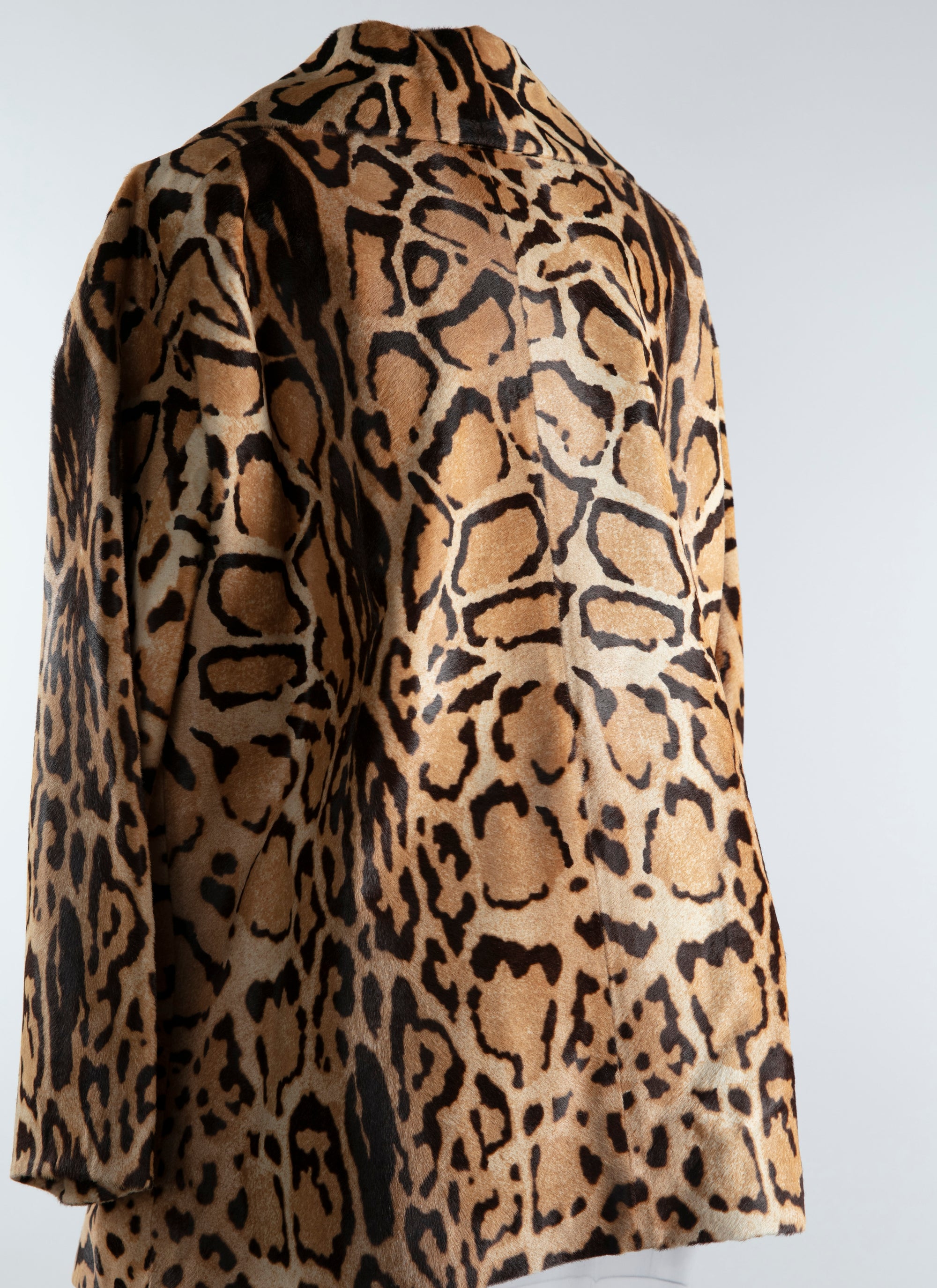 Manteau en cuir imprimé animalier - Mordore