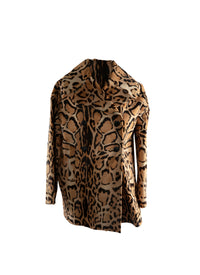 Manteau en cuir imprimé animalier - Mordore