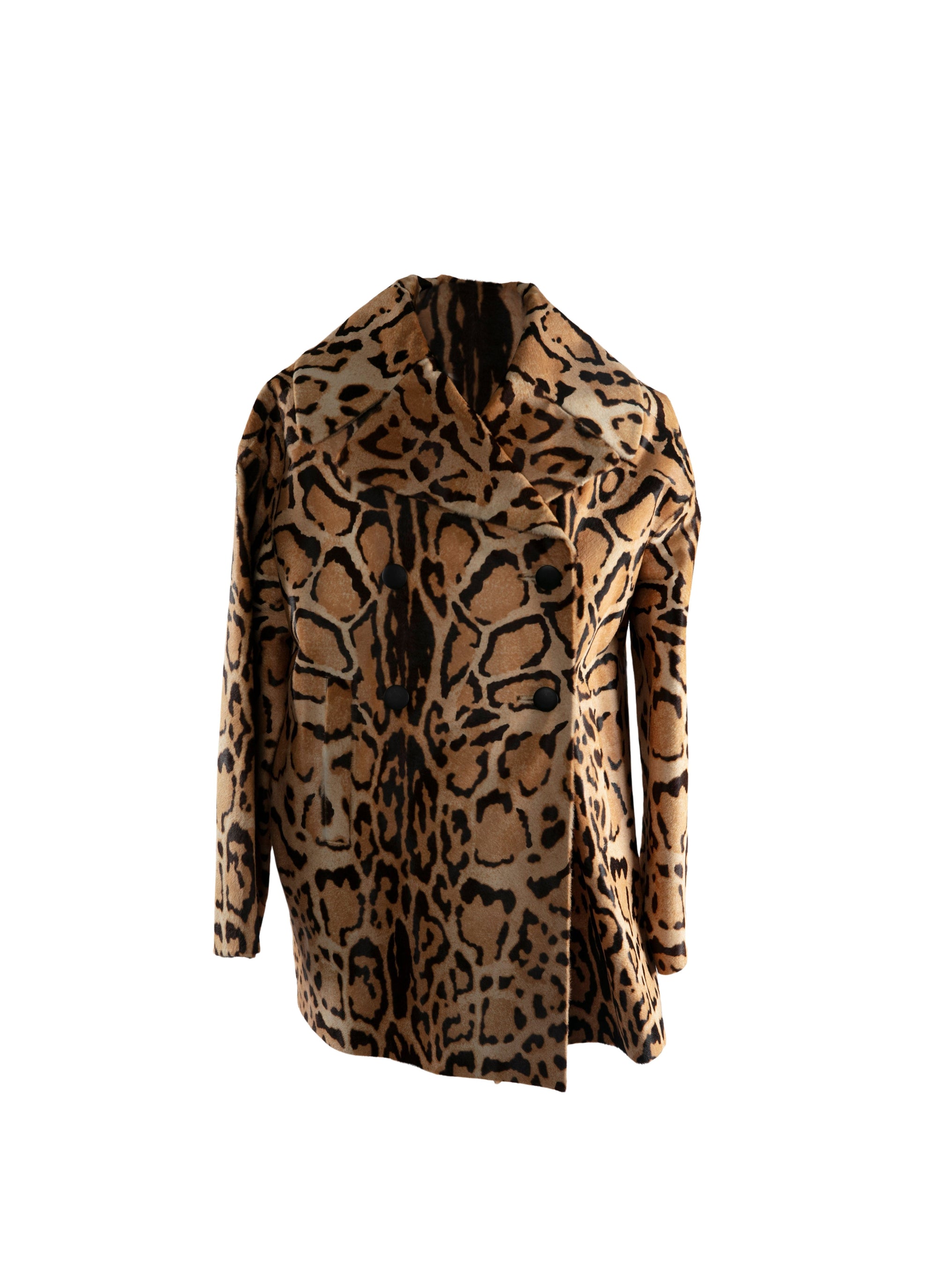 Manteau en cuir imprimé animalier - Mordore