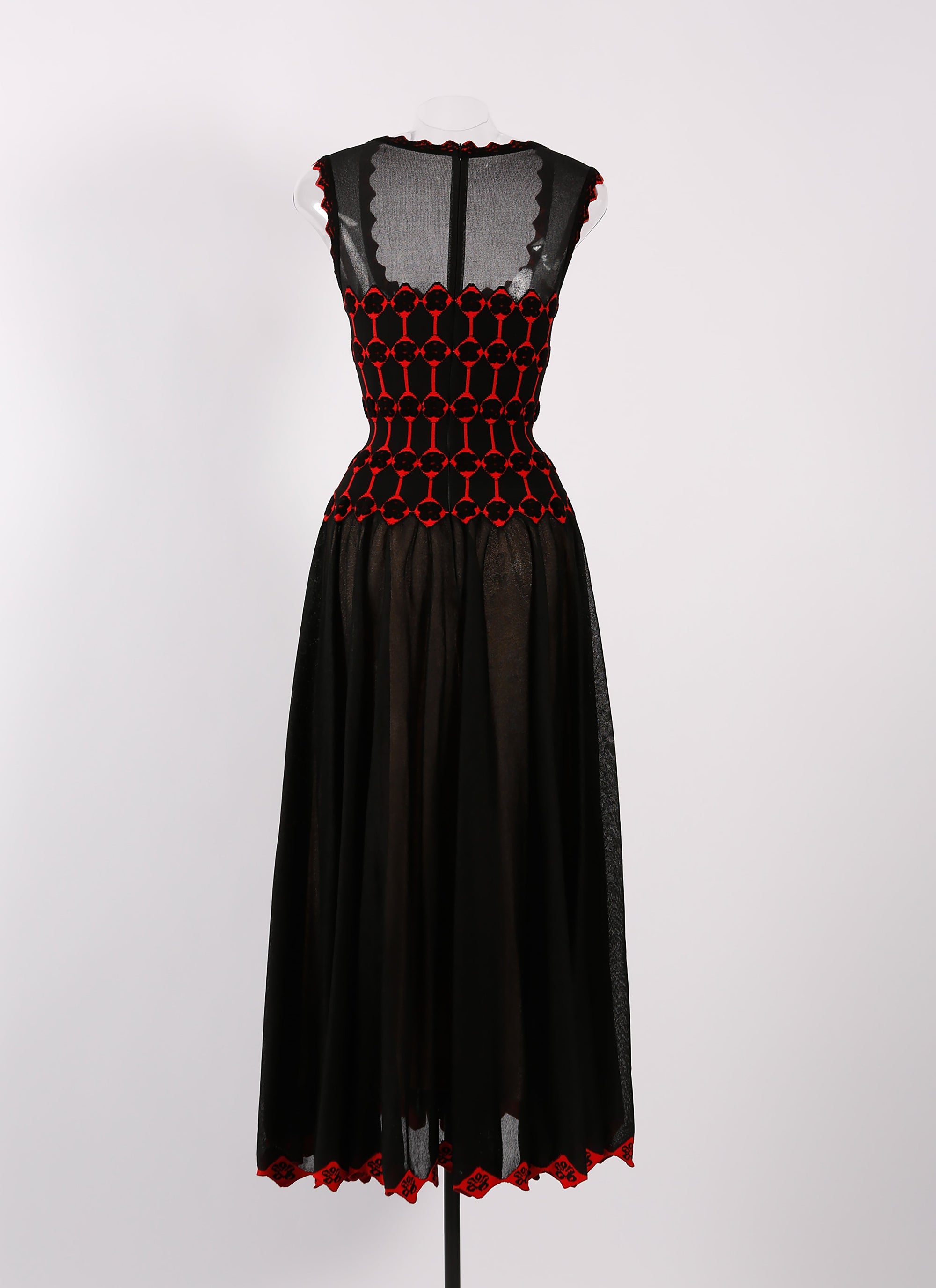 Azulejos silk sleeveless maxi dress - Black & Red