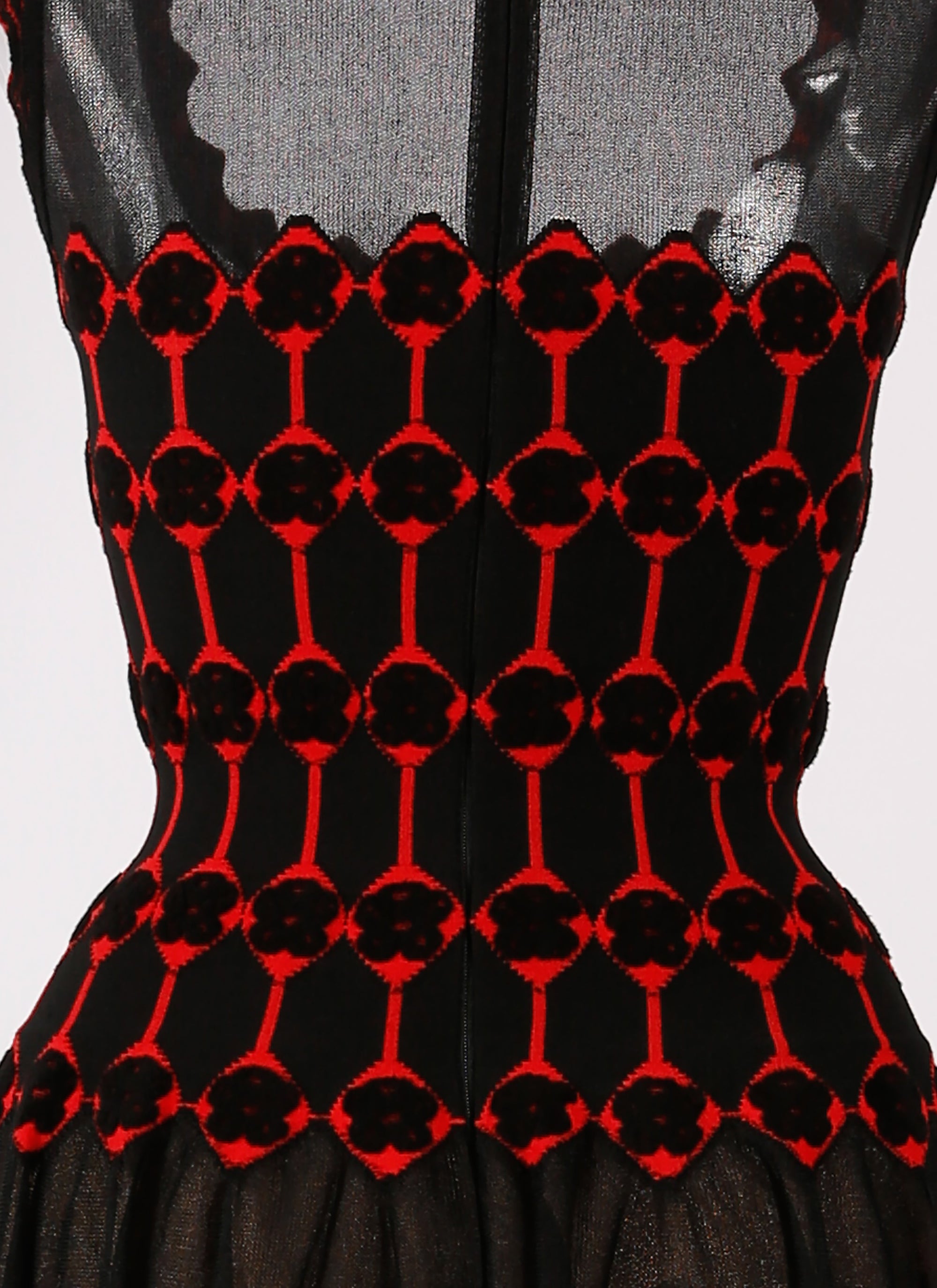 Azulejos silk sleeveless maxi dress - Black & Red
