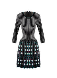 Faience 3/4 sleeve short dress - Lagoon Blue