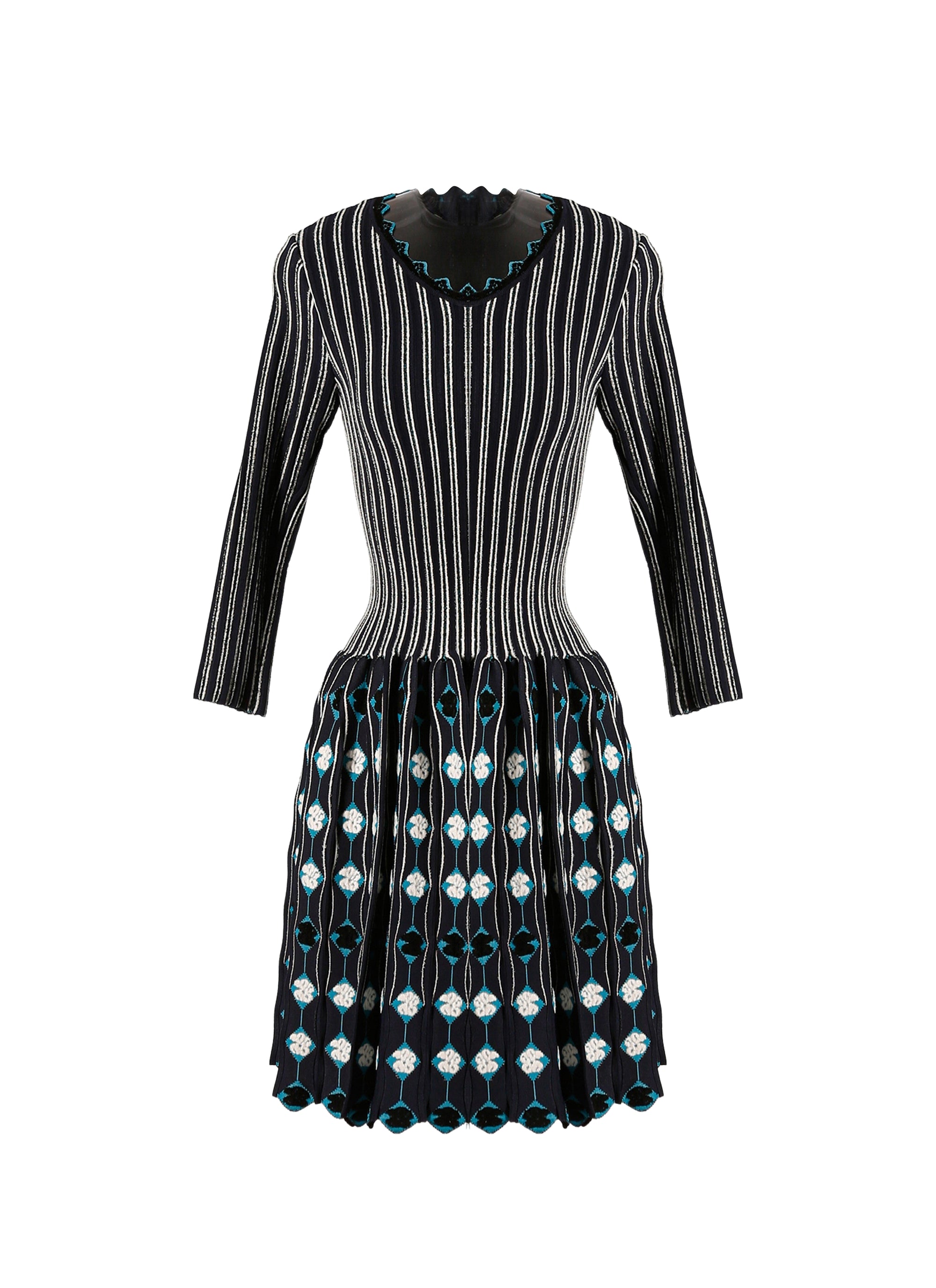 Faience 3/4 sleeve short dress - Lagoon Blue