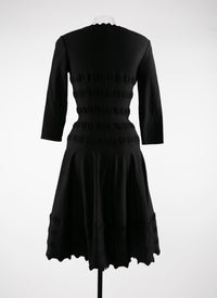 Azulejos knitted 3/4 sleeve straight dress - Black intense