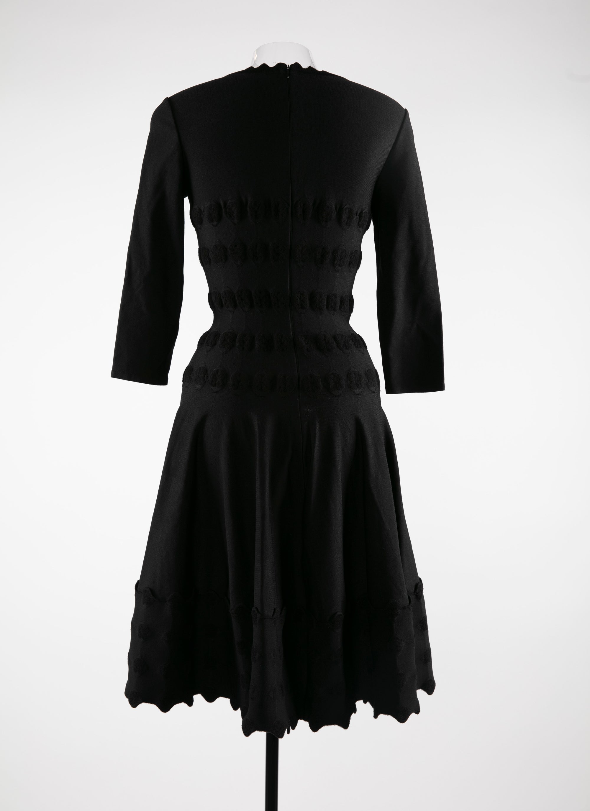 Azulejos knitted 3/4 sleeve straight dress - Black intense