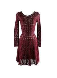 Lace short dress with scalloped collar - Ruby Metal